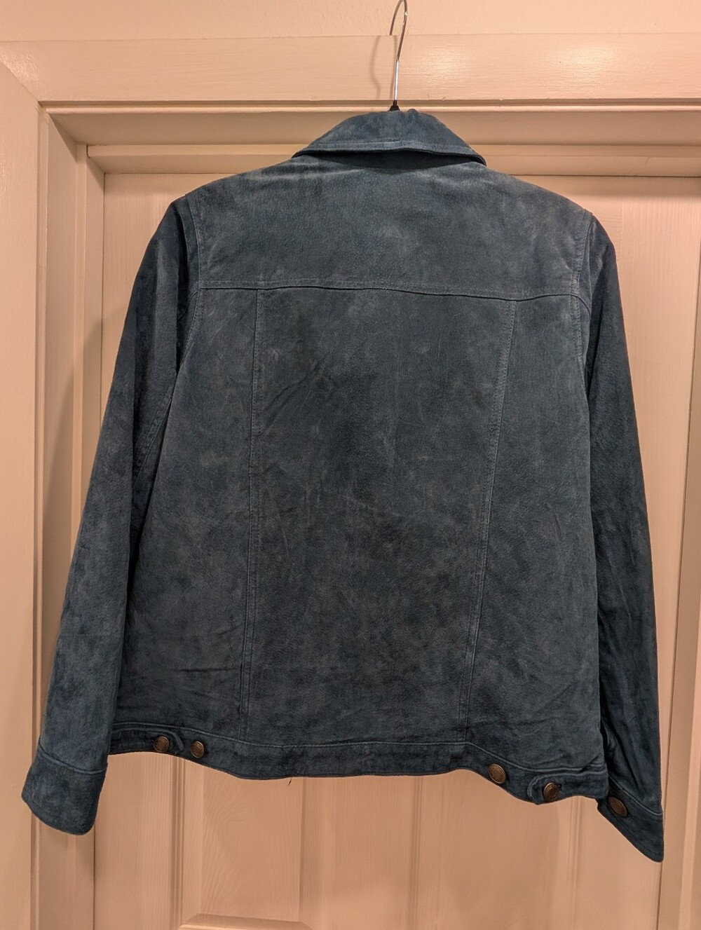 D&Co Genuine Suede Leather Jacket Blue Size M | Like New - Picture 2 of 4